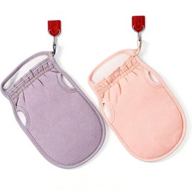 DOUBUYONGYI Scrub, Gently Rub Off Polo, Mittens, Exfoliation, Body Odor Prevention, For Smooth Skin (Purple + Pink)