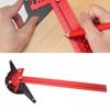 Woodworkers Edge Ruler Aluminum Alloy Red Black Adjustable Angle T