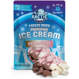 Arctic Farms Freeze Dried Premium Ice Cream That Does Not Melt (7 Ingredients) (Neapolitan)