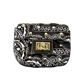 Mata Shoes Mini Crossbody Bags for Women with Bandana Print (Black Bandana)