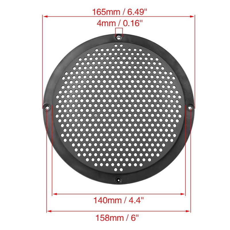 X AUTOHAUX 8pcs 6.5" Plastic Audio Speaker Cover Mesh Subwoofer