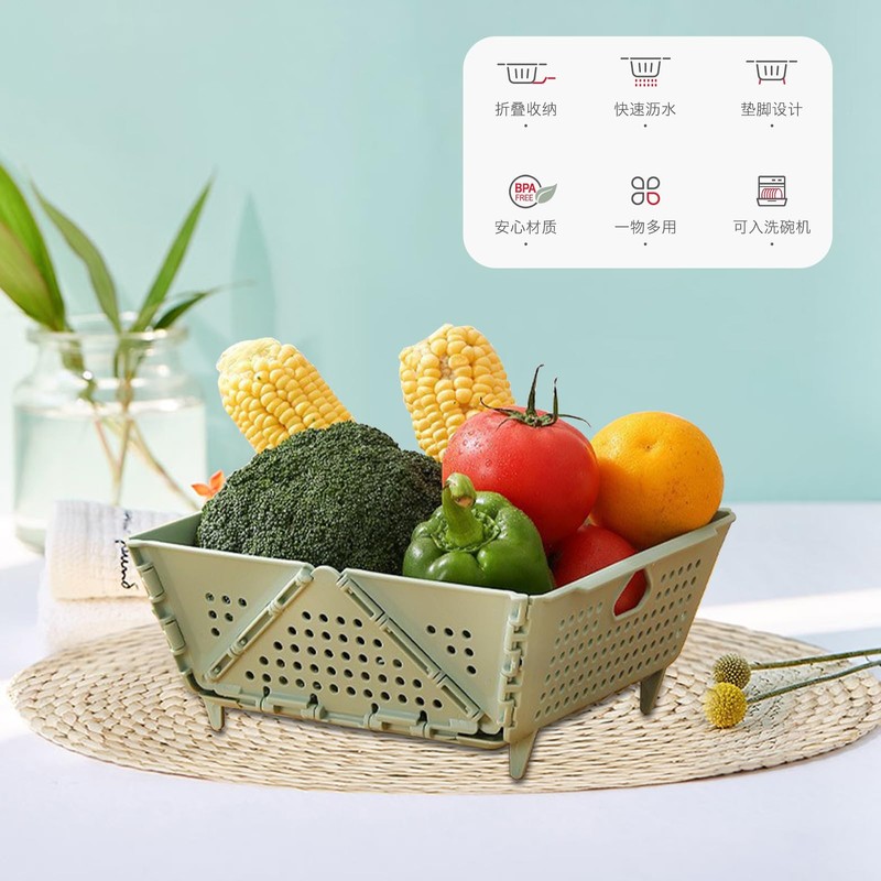 1Pc Extendable Collapsible Colander Lightweight Useful Sink Drainage Basket Convenient