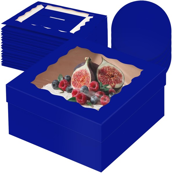 qiqee qiqee 12x12x6 Cake Box, 18 Sets Gemstone Blue Cake