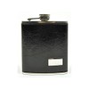 Sellmando Stainless Steel Hip Flask - Choose Motif - (Leather Look Texture Black 7 oz)