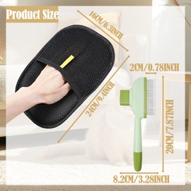 Pet Hair Remover Glove, Pack of 2 with Glove, Cat Hair and Hair Removal Brush, Effective Pet Hair Remover for Sofa, Bed and Clothes