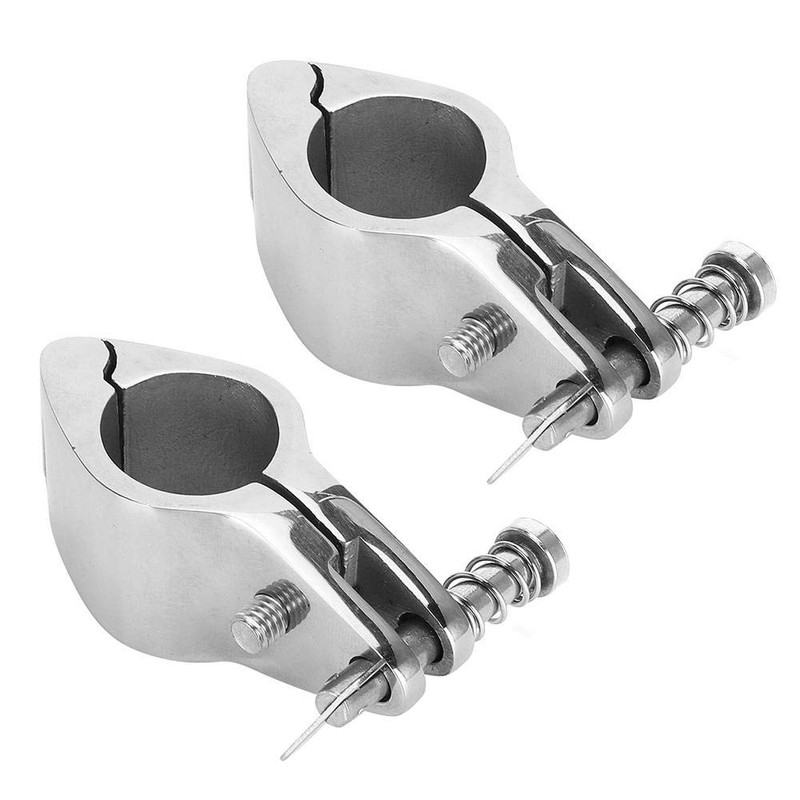 Akozon Bimini Top Hinge Rail Bracket 2 Pieces Steel Boat