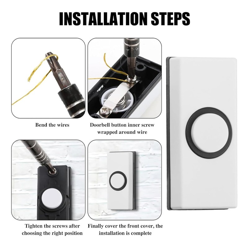 2 Pcs Universal Wired Doorbell - Garage Doorbell Button Chime