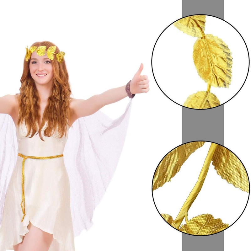 3 Pieces Roman Head Wreath Gold Leaf Crown Headpieces Roman