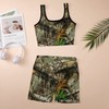 Bagea-Ka Autumn Hunting Tree Camo Pattern Women Yoga Vest Set
