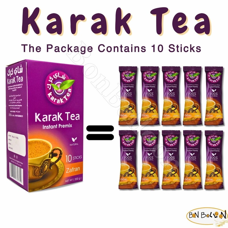 Karak Tea Instant Premix Saffron Zafran Natural Chai Powder Oriental
