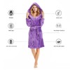 U2SKIIN Women Hooded Plush Robe, Short Womens Fleece Robes With
