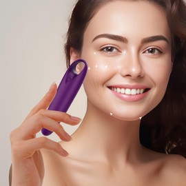 Portable Facial Massage Ball, Waterproof&Quiet, Rechargeable - Multifunctional Eye Face Finger and Neck Back Massager (Violet)