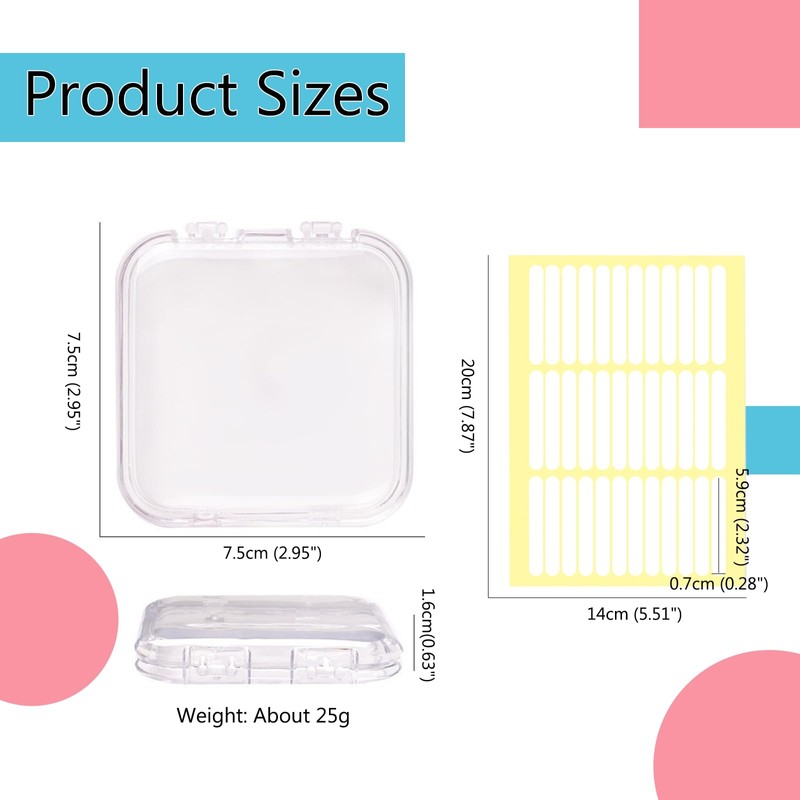 YANMAKE Press On Nail Storage Boxes, 36 PCS Clear Plastic