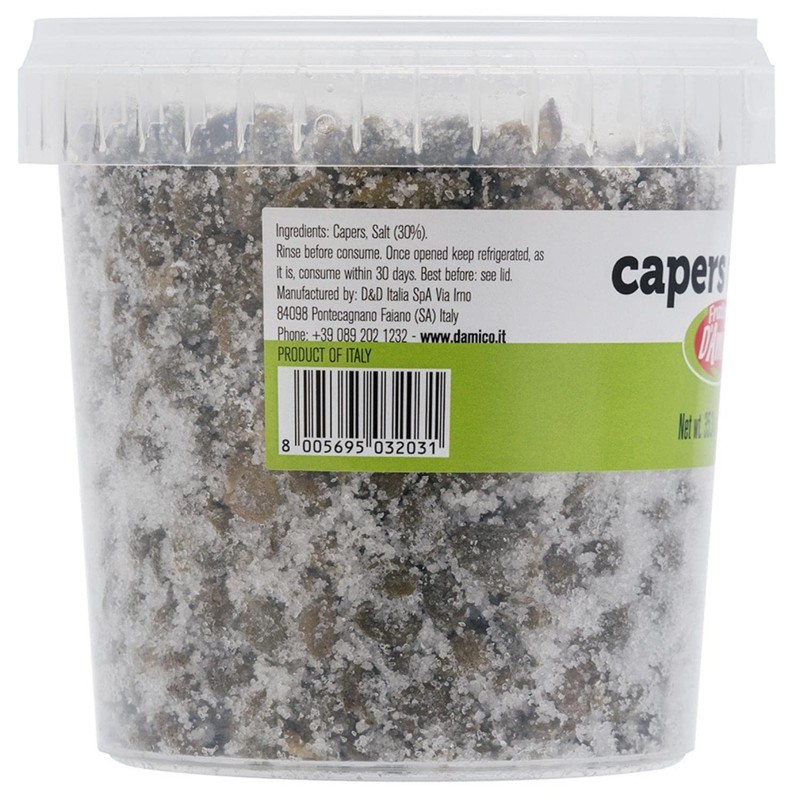 FRATELLI D'AMICO Capers in Salt, Size #10, Italian Salted Capers,