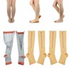 3Pairs Zipper Compression Socks Breathable Open Toe Over The Calf