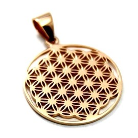 COSUMOSU flower of life Pink Gold Plated 925 Sterling Silver Pendant necklace for women (Pink)