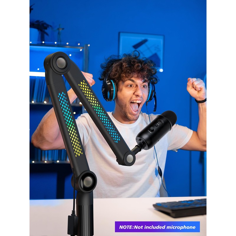 YOUSHARES Microphone Stands Compatible with Blue Yeti，HyperX，FIFINE AM8，Shure Mic，Rode PodMic