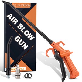 JASTIND Air Blow Gun with 9.5" & 5.1" Replacement Angle Spray Nozzles, 1/4" Quick Plug Plastic Steel Air Nozzle Blow Gun for Car Clean Care & Detailing Tool