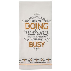 Karma Cheeky Flour Sack Tea Towel - 100% Cotton Hand Towels for The Kitchen - Witty Fun Home Decor - Very Busy
