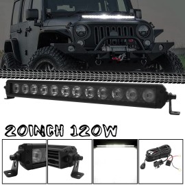 Pefetown LED Light Bar 20 Inch 120W Spot Flood Combo Lamp Heavy Duty Offroad 4WD Truck 22