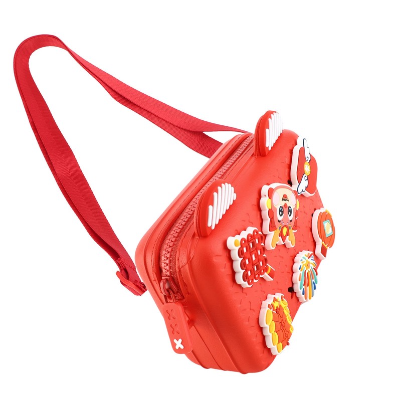 Kids Single Shoulder Camera Bag DIY Cartoon Decors Shock Absorbing