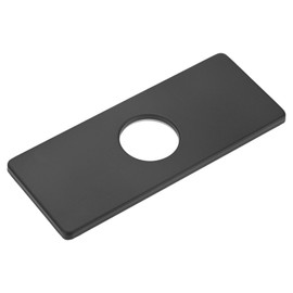 M METERXITY Faucet Deck Plate, 6 Inch Square Hole Cover Deck Plate for Bathroom/Kitchen Sink, 304 Stainless Steel Escutcheon Faucet Plate [Black]