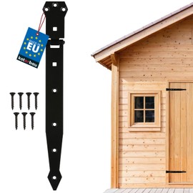 KOTARBAU® Cross Hinges Door Hinges 350 mm Powder Coated Steel Black Hinges Folding Gate Hinge Garage Door Lock Garden Gate Hinge Hinges for Cabinet Doors Garden Gate Long