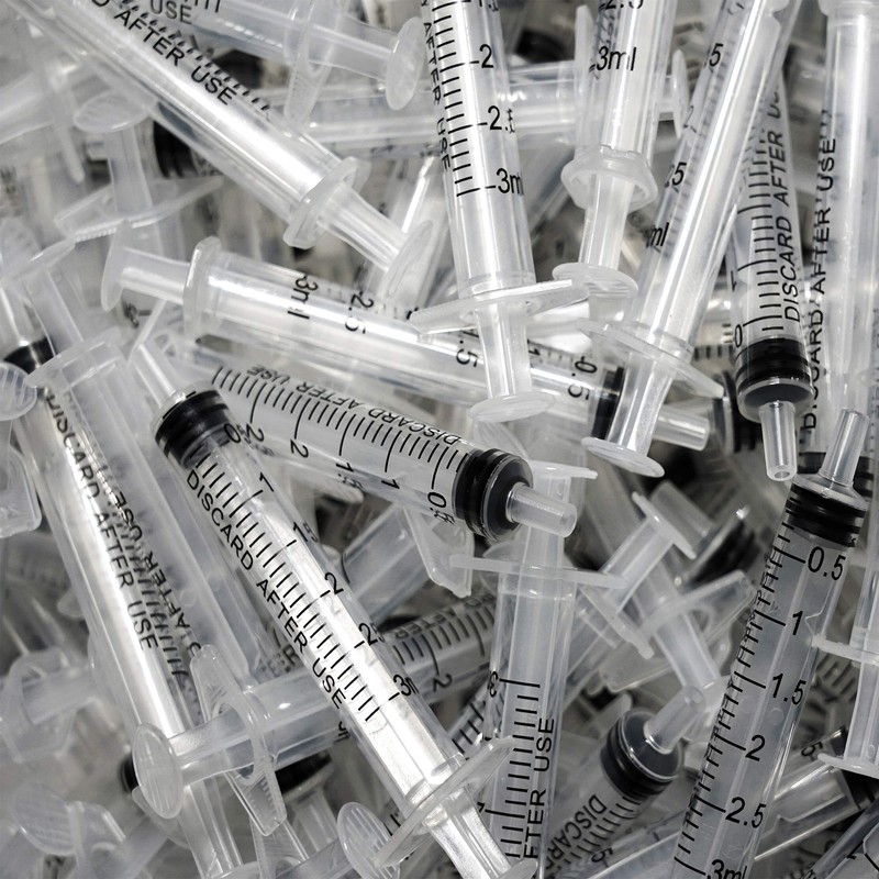 HaBeuniver 3ml Luer Slip Syringe with Measurement - 50 Pack