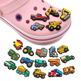 HAMKU 20 Pcs Vielseitige Schuhanstecker in Bagger-Form - Hochwertige PVC Schuh-Charm für Cro, Jibbit kompatible, lustige und einzigartige Cro Pins für Kinder und Erwachsene