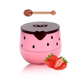 Moisturizing Hydrating Lip Sleeping Mask,Propolis Lip Mask Overnight,Bee Lip Balm Honey Pot-Strawberries