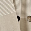 Lush Decor Beige Linen Woven Cotton Shower Curtain, Farmhouse Button