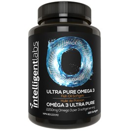 Intelligent Labs Intelligent Labs Triglyceride Omega 3, 2250mg per 3-Capsule Serving, Burpless Fish Oil Capsules, 120 Softgels Per Bottle