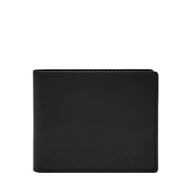 Fossil Men's Derrick Leather RFID-Blocking Bifold with Flip ID Wallet, Black, (Model: ML3681001)