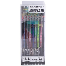 Shimoda Fishing Gear SIB-1127 Straight Spear Squid Sabiki Vidro 4.3 inches (11 cm), 2 Tiers - 7 Pieces, Direct Connection