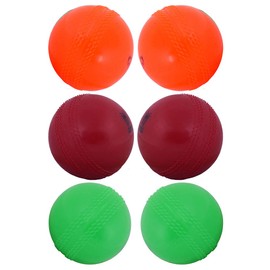 Kosma pack of 6 Windball Cricket Ball | Indoor & Outdoor Soft Training Cricket Ball for Coaching Practice (Colour: 2 Pc Each Orange, Green, Red)