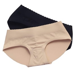 XINSHUN padding panties push up panties fake seemless padding briefs silicone hip padship padded pantie butt pads Black S