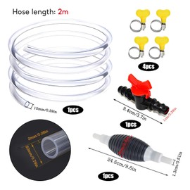 Fuel Syphon Pump, Siphon Hand Pump with 2M Hose, Fuel Transfer Pump Portable Hand Fuel Pump for Car Fuel Petrol Transfer