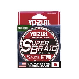 Yo-Zuri Superbraid 150 yd Floating Braid, Dark Green, 65 lb