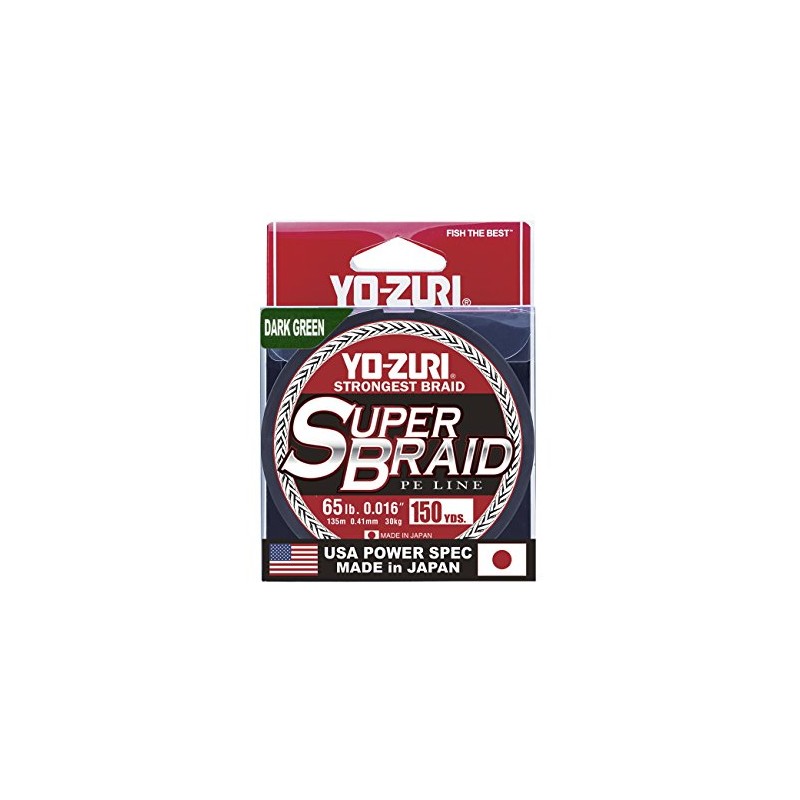 Yo-Zuri Superbraid 150 yd Floating Braid, Dark Green, 65 lb