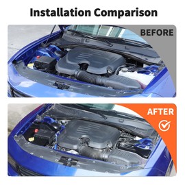 JWWY Engine Side Dust Coolant Bottle Cap Cover Trim Engine Cover Trim Kit Compatible with Dodge Charger Accessories 2011-2024+ ABS Carbon Fiber 4PCS