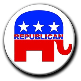 Party People Republican Elephant Badge - 59mm - Vote Republican pin badge button gift