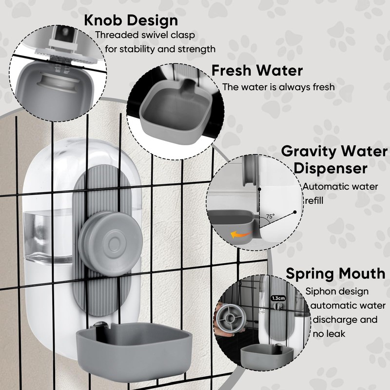 Lemtrflo 28oz Hanging Automatic Water Dispenser，Rabbit Water Bottle,Bunny Guinea Pig