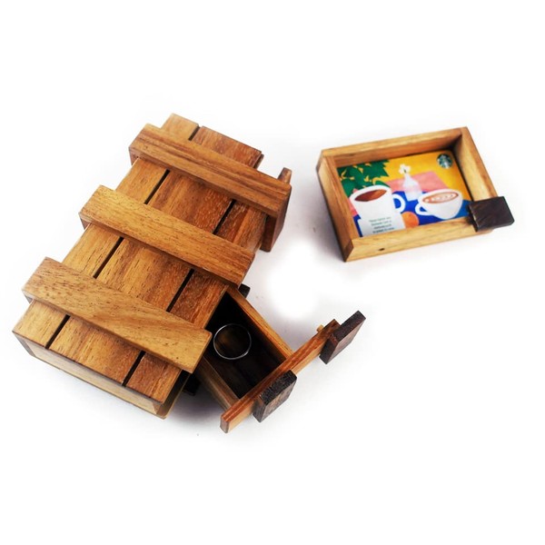 3D Wooden Box Puzzle Secret Unwrap a Hidden Treasure Gift