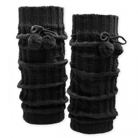SoulCats Leg warmers with pompoms leg warmers blue, beige or black, black