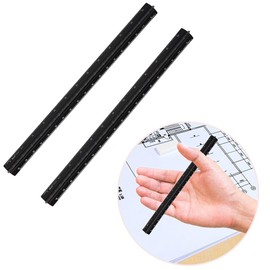 Forahome Triangular Scale, 5.9 inches (15 cm), Set of 2, 12 Scales, Easy to Use, Aluminum, Triangular Scale, Compact, Portable, Architects, Ruler, Outdoor, Drafting Scale, For Field Work, Proportional Scale, High Precision, Easy to Read Scale 1:20/1:25/1