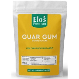 Guar Gum Powder (1LB) by Elo’s Premium | Food Grade, Gluten Free, Keto Friendly |100% Pure Guar Gum derived from Guar Beans, Low Carb Thickener | Packaged In Canada