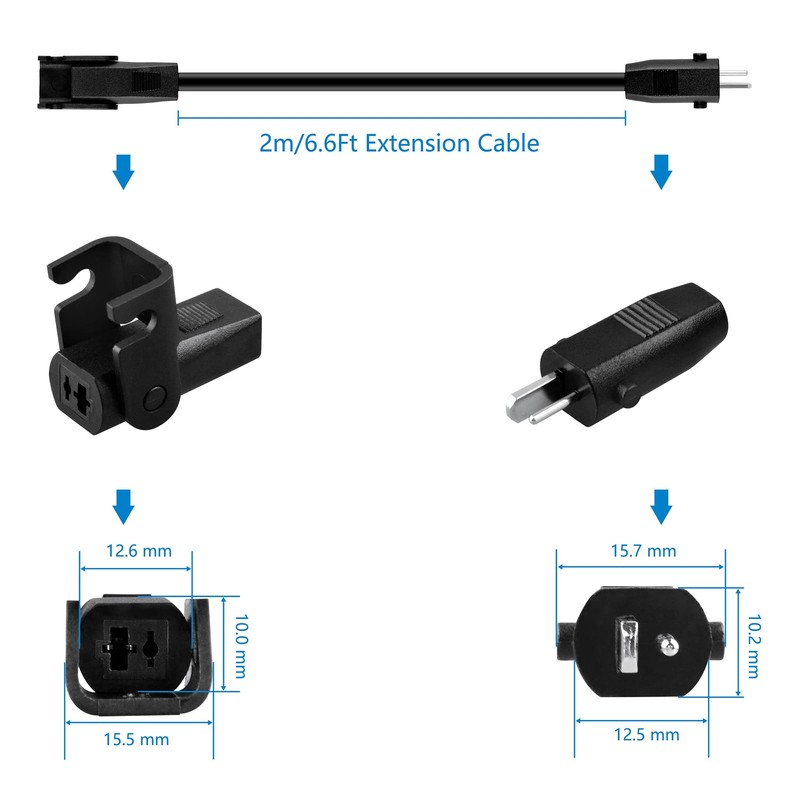 Jantoy 6FT 2-Prong Extension Power Cord Cable Lead Compatible with