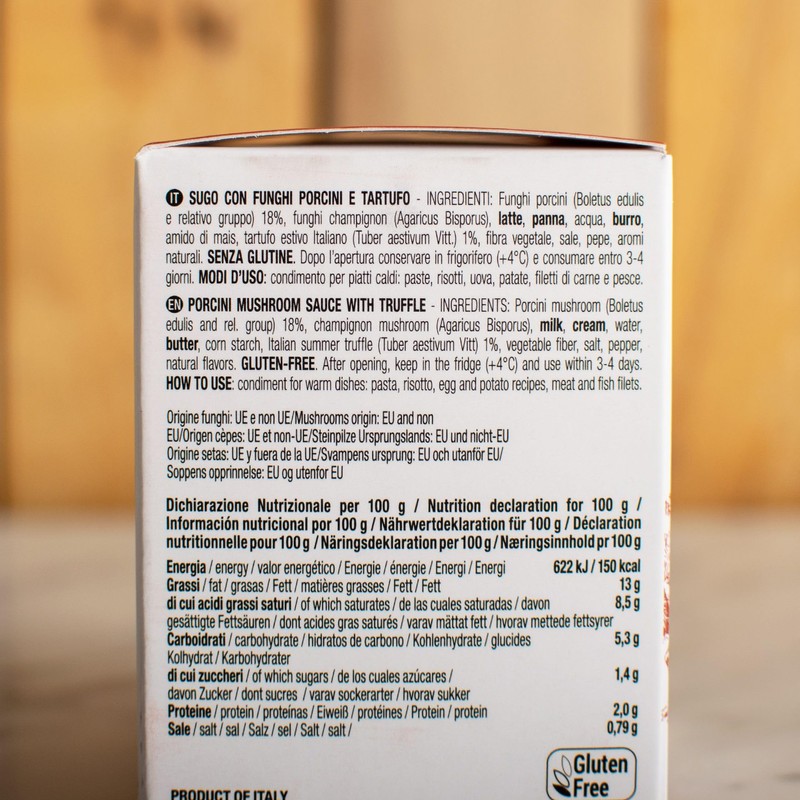 Tartuflanghe Porcini Mushroom and Truffle Sauce. 180g 6.35oz