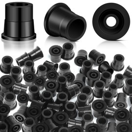 Iizenoz 100Pcs Deck Balusters Connectors for 3/4" OD Round Balusters Staircase Black Baluster Adapter Made of Black PA Material Hollow Round Aluminum Balusters for Deck Railing Connectors