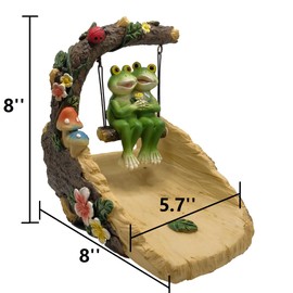 Abia Jaeia Frogs On The Swing Gutter Guardian Rain Downspout, Animals Outdoor Statue Gutter Downspout Extension Garden Decoration, Downspout Extender Diverter Splash Block for Courtyard and Patio…